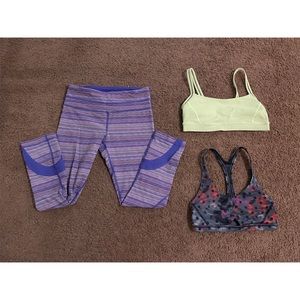 Lululemon pants with 2 bras